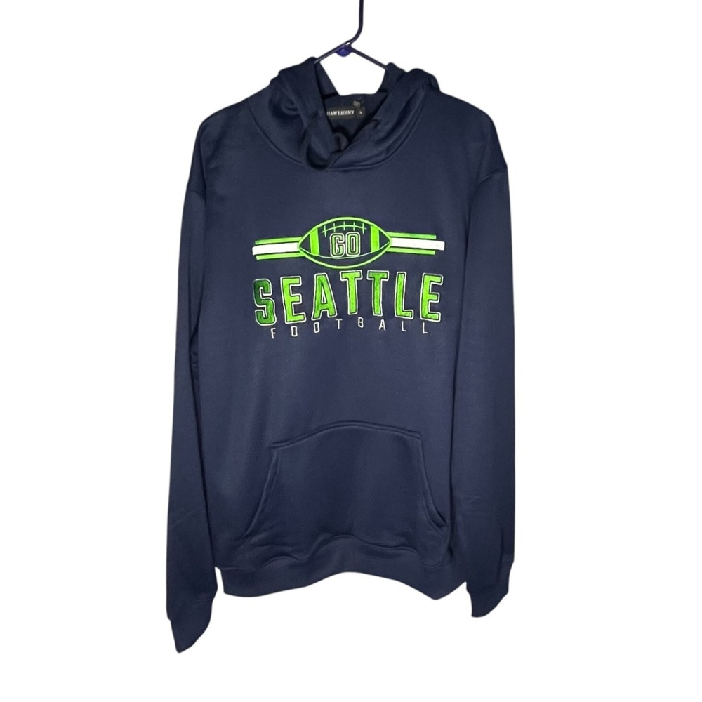 Hawehhnv NWT Men's Seattle Seahawks NFL Football Hoodie L Fleece Lined